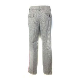 DOLCE&GABBANA 側章 千鳥格子 ローライズ パンツ センタープレス ホワイト ブラック