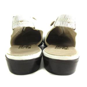 Salvatore Ferragamo ウイングチップ サンダル シューズ バックストラップ ホワイト ベージュ 7.5