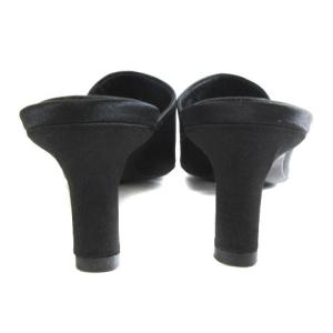 LOEWE ミュール シューズ サテン レザー ポインテッドトゥ ブラック 36