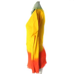 ISSEY MIYAKE グラデーション ニットソー カットソー ハイネック フリンジ 2 オレンジ イエロー カーキ