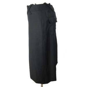 DOLCE&GABBANA スカート ひざ丈 フロントスリット 裏地ゼブラ柄 ブラック 42