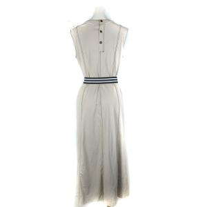 Diagram タグ付き 21SS ベルテッドジャージワンピース ノースリーブ マキシ ベルト コットン ベージュ 36 S位