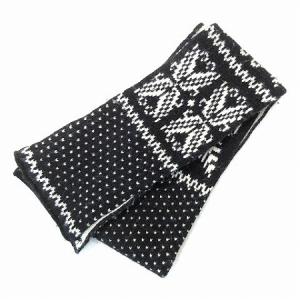 D&G マフラー ロング ノルディック柄 ブラック