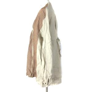 KAPITAL カーディガン 麻 リネン ラメ ストライプ ベージュ 1