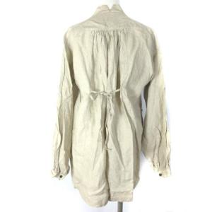 KAPITAL カーディガン 麻 リネン ラメ ストライプ ベージュ 1