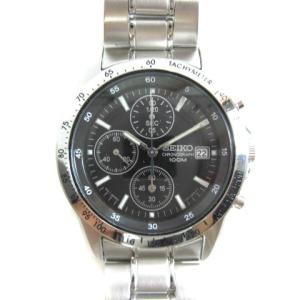 SND367 インポートモデル 腕時計 ウォッチ 7針 クロノグラフ クオーツ 黒文字盤 シルバー