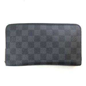 LOUIS VUITTON N63077 ダミエ グラフィット ジッピー オーガナイザー 長財布 ブラック