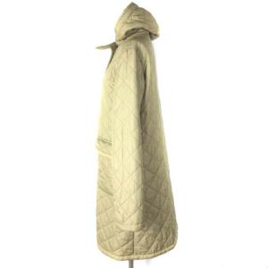 MACKINTOSH キルティング 中綿 フーデッド ロングコート ボア ベージュ