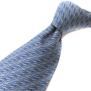 ネクタイ レギュラータイ 総柄 シルク 7936 MA ブルー 青 ビジネス