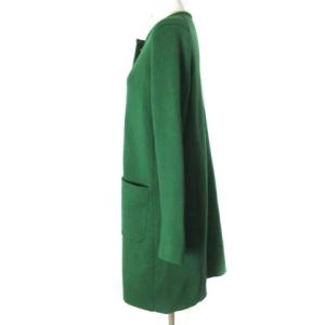 Deuxieme Classe TRICOT ニットコート ジャケット ミドル カラー ノーカラー  グリーン