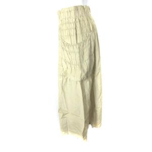 JURGEN LEHL スカート ひざ丈 ウエストゴム ギャザー フレア ベージュ M