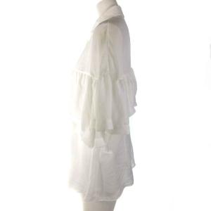 GIVENCHY シャツ ブラウスシフォン ワイドスリーブ 半袖 42 白 ホワイト