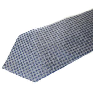 CELINE フィービー期 ネクタイ シルク100％ 総柄 ネイビー グレー IBO25