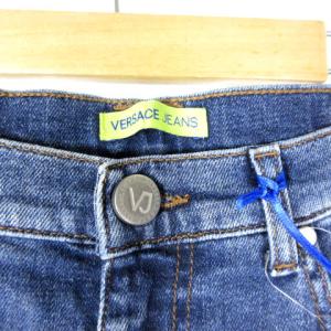 VERSACE JEANS デニムパンツ スキニー ダメージ リペア 46 インディゴ