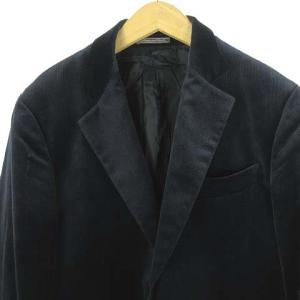 Salvatore Ferragamo コーデュロイ  テーラード ジャケット ブレザー 2B 総裏 ネイビー 紺 IBO25