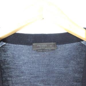 PRADA ニット ベスト 金釦 ウール100 ネイビー