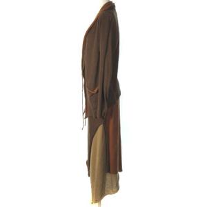 JURGEN LEHL セットアップ　ロングスカート イレギュラーヘム トッパーカーディガン  ブラウン  M