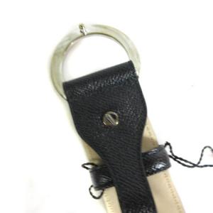BVLGARI 37890 ベルト レザー 44 ブラック シルバー