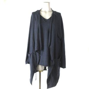 babaghuri 近年モデル アンサンブル カーディガン トッパー 長袖 ネイビー