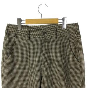JURGEN LEHL babaghuri チェック テーパードパンツ リネン ウール ブラック ベージュ Ｍ