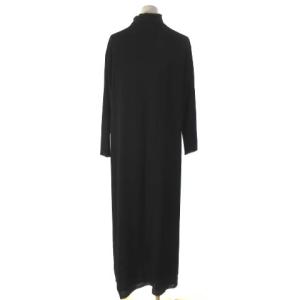 JURGEN LEHL ロング ワンピース 長袖 ウール くるみボタン とろみ ブラック M