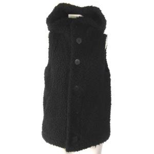 フーデッド ボア ベスト ジャケット ブラック 黒 M