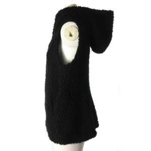 JURGEN LEHL フーデッド ボア ベスト ジャケット ブラック 黒 M