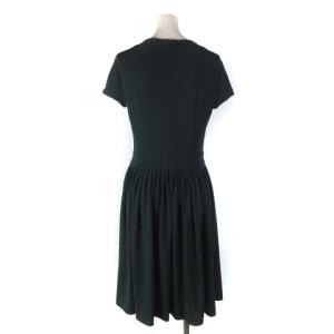 SYBILLA フレンチスリーブワンピース 半袖 ひざ丈 グリーン L