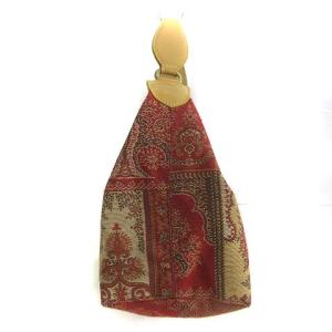 ETRO ペイズリー柄 ワンショルダーバッグ ハンド がま口財布付き キャンバス レッド