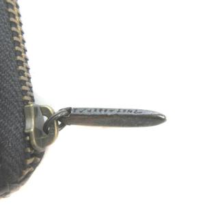 JURGEN LEHL 長財布 ゴートレザー メッシュ ラウンドファスナー ブラック