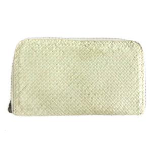 JURGEN LEHL 長財布 ウォレット 山羊革 ゴートレザー メッシュ ラウンドファスナー アイボリー