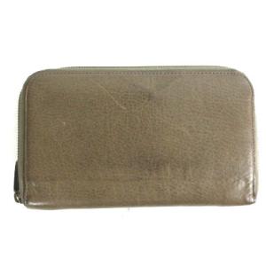 長財布 ウォレット 山羊革 ゴートレザー ラウンドファスナー ブラウン 茶