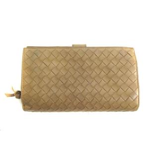 BOTTEGA VENETA 114074 財布 ウォレット 二つ折り イントレチャート レザー ベージュ
