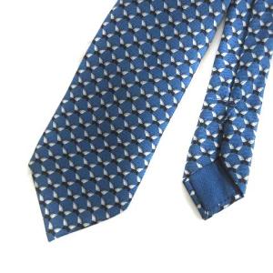 PRADA ネクタイ レギュラータイ カジュアル 総柄 シルク ウール混 ブルー