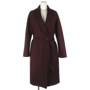 Moessmer MILLED JERSEY チェスター コート ロング ベルト ウール ワインレッド 赤系 38 M位 アウター
