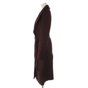 23区 Moessmer MILLED JERSEY チェスター コート ロング ベルト ウール ワインレッド 赤系 38 M位 アウター