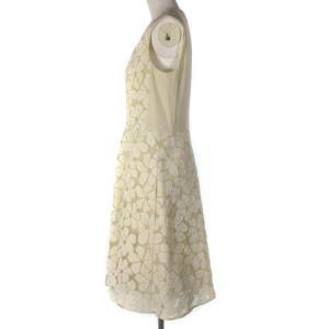 EPOCA ワンピース ひざ丈 ノースリーブ 花柄 装飾 アイボリー 40