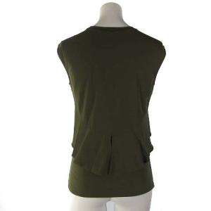 EPOCA ノースリーブ カットソー ブラウス フリル コットン カーキ 40