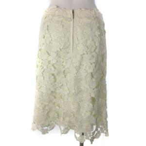 EPOCA 近年モデル スカート ひざ丈 カットワーク 総レース スカラップ オフホワイト 40
