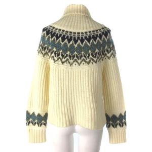 EPOCA 近年モデル ニット オフタートルネック 長袖 ウール モヘア ノルディック柄 40 オフホワイト