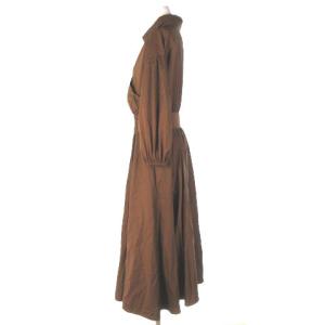 EPOCA 近モデル ロング シャツワンピース カシュクール フレア 40 ブラウン