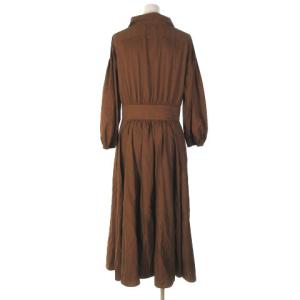 EPOCA 近モデル ロング シャツワンピース カシュクール フレア 40 ブラウン