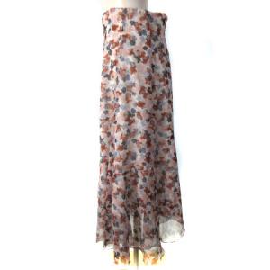 EPOCA 近年モデル ロング シフォン スカート フレア 総柄 ピンク