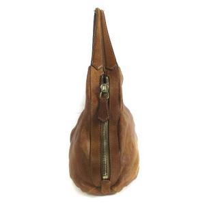 GIVENCHY レザー トートバッグ ハンド サイドジップ ロゴ ブラウン