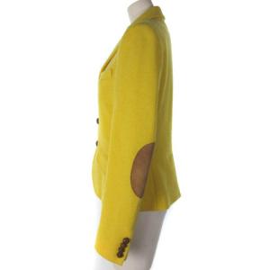 POLO RALPH LAUREN テーラードジャケット ウール シングル レザー エルボーパッチ イエロー