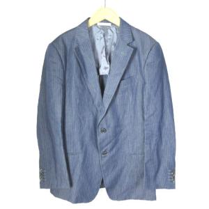 T LINE テーラードジャケット 2B シングル 背抜き コットン リネン ネイビー 紺 50R IBO24
