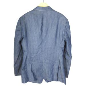 ARMANI COLLEZIONI T LINE テーラードジャケット 2B シングル 背抜き コットン リネン ネイビー 紺 50R IBO24
