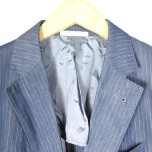 ARMANI COLLEZIONI T LINE テーラードジャケット 2B シングル 背抜き コットン リネン ネイビー 紺 50R IBO24