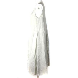 JURGEN LEHL ロング ノースリーブワンピース タック フレア ライトベージュ M