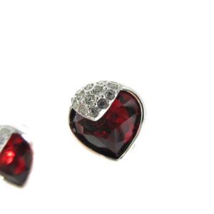 SWAROVSKI イヤリング アクセサリー クリスタル レッド シルバー
